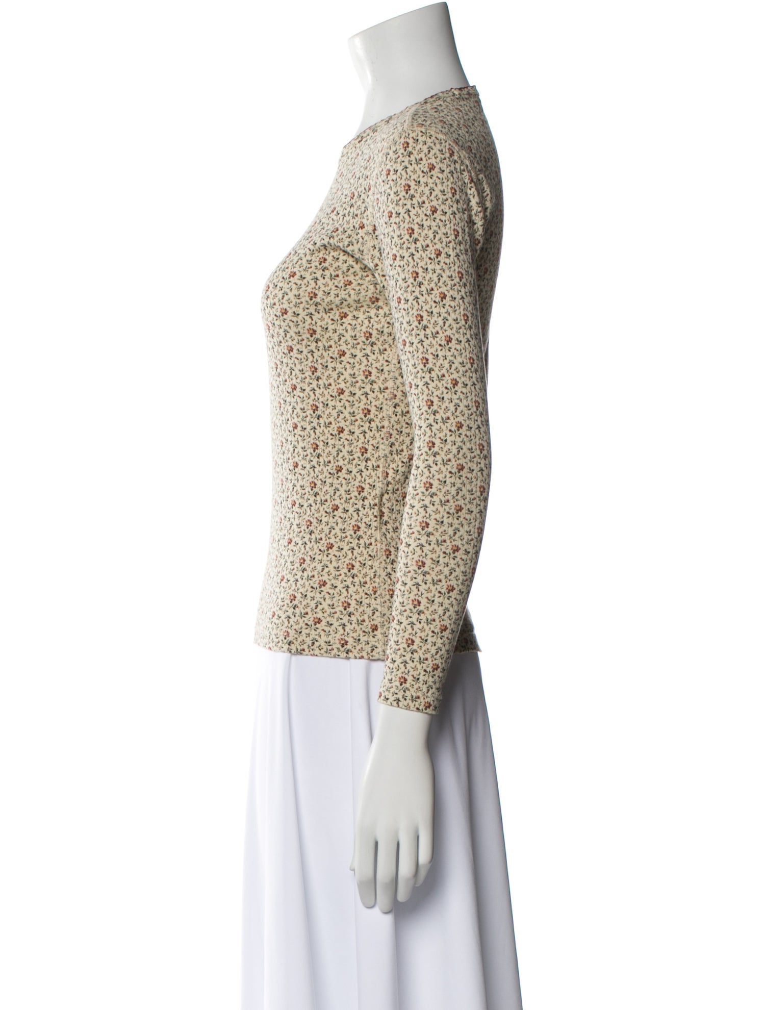 DÔEN Floral Print Crew Neck Top