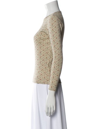 DÔEN Floral Print Crew Neck Top