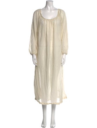 DÔEN Scoop Neck Midi Length Dress