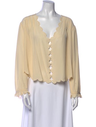 DÔEN Silk V-Neck Blouse