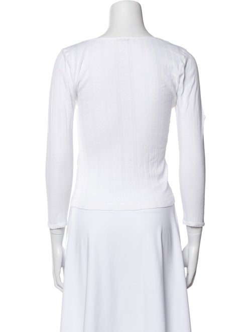 DÔEN Plunge Neckline Three-Quarter Sleeve Top