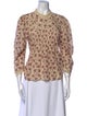 DÔEN Printed Mock Neck Blouse