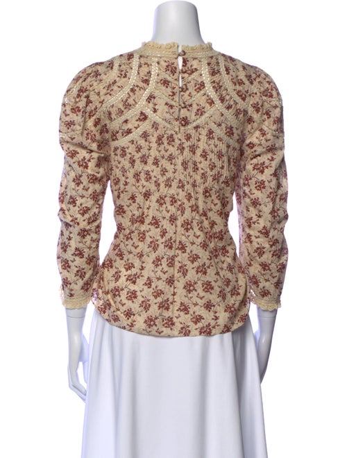 DÔEN Printed Mock Neck Blouse