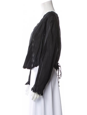 DÔEN V-Neck Long Sleeve Blouse