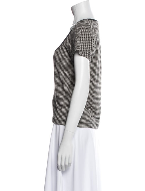 DÔEN Plaid Print Scoop Neck T-Shirt