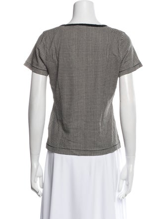 DÔEN Plaid Print Scoop Neck T-Shirt