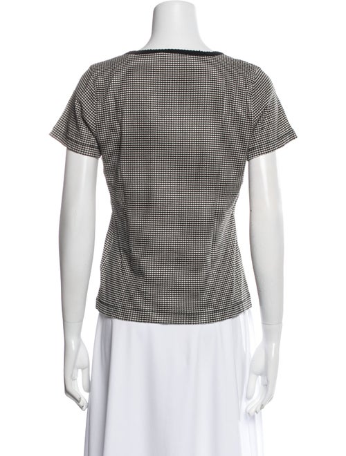 DÔEN Plaid Print Scoop Neck T-Shirt