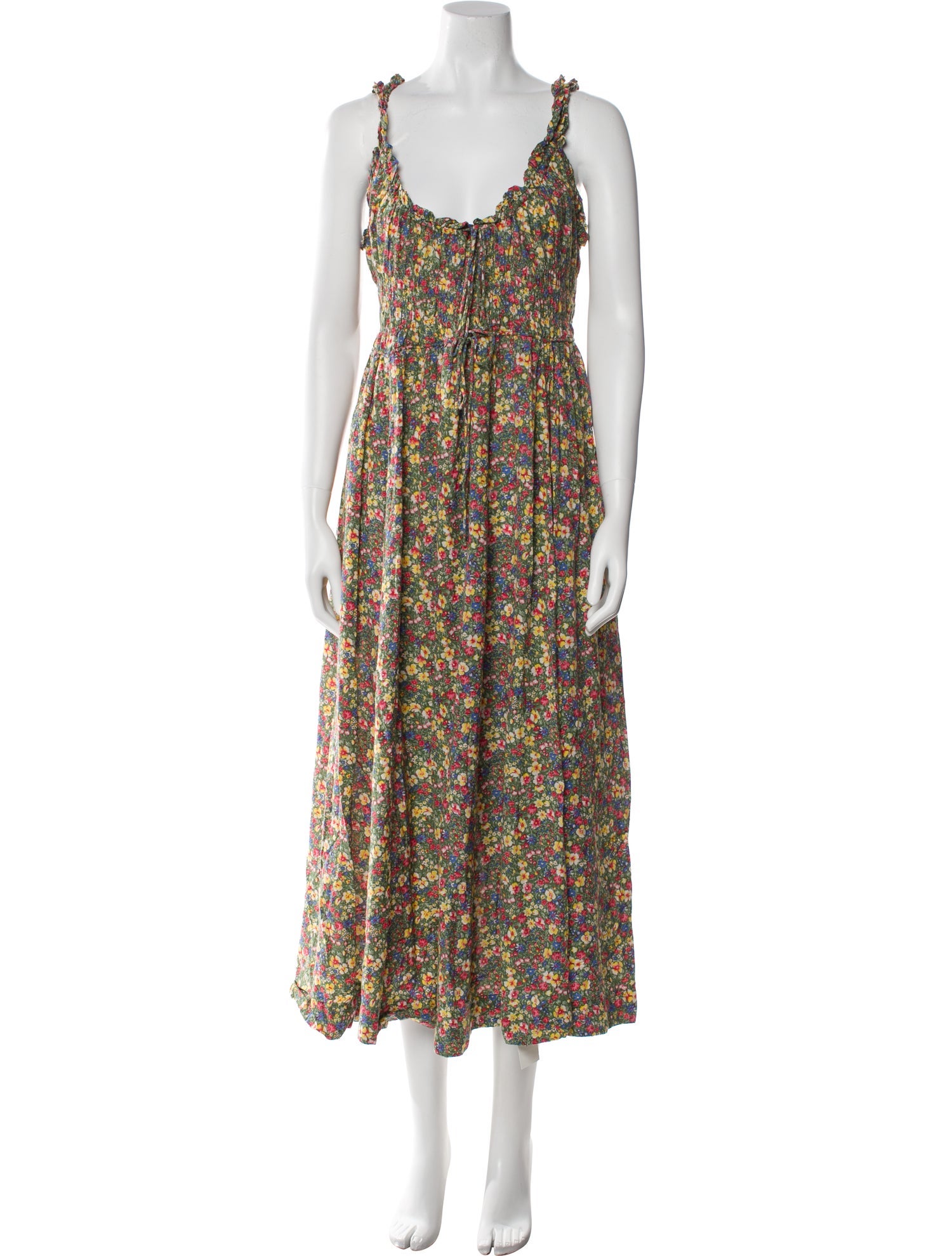 DÔEN Floral Print Midi Length Dress