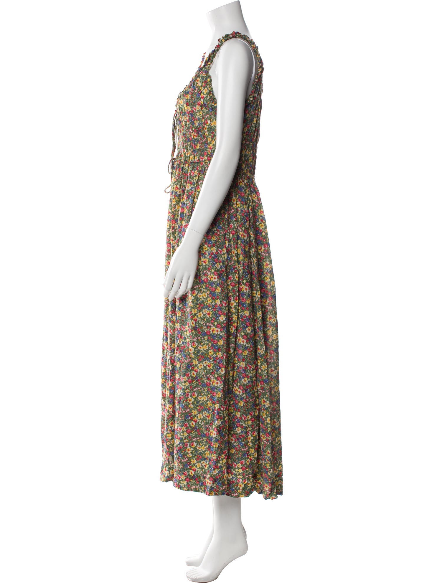 DÔEN Floral Print Midi Length Dress