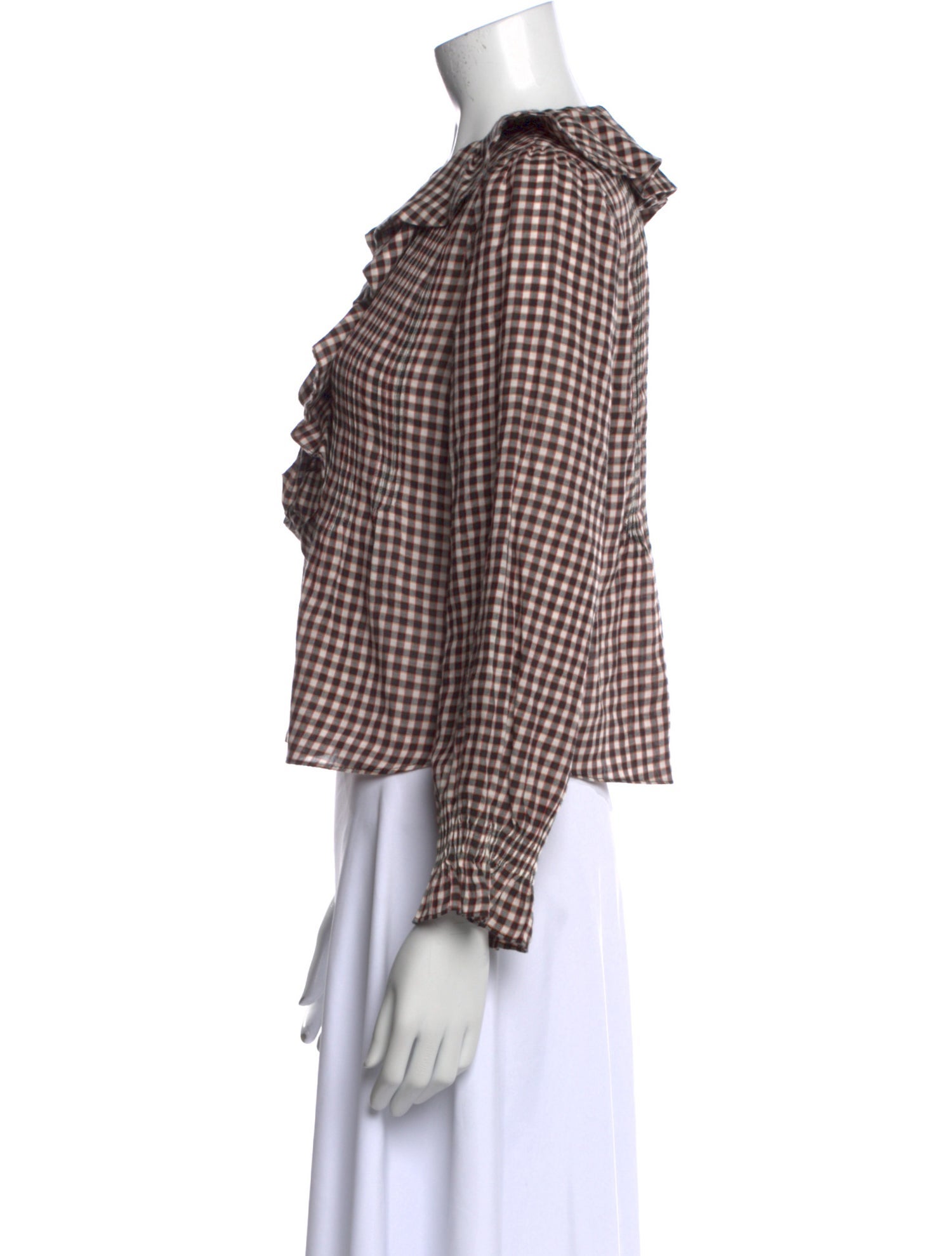 DÔEN Plaid Print V-Neck Crop Top w/ Tags