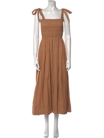 DÔEN Square Neckline Midi Length Dress