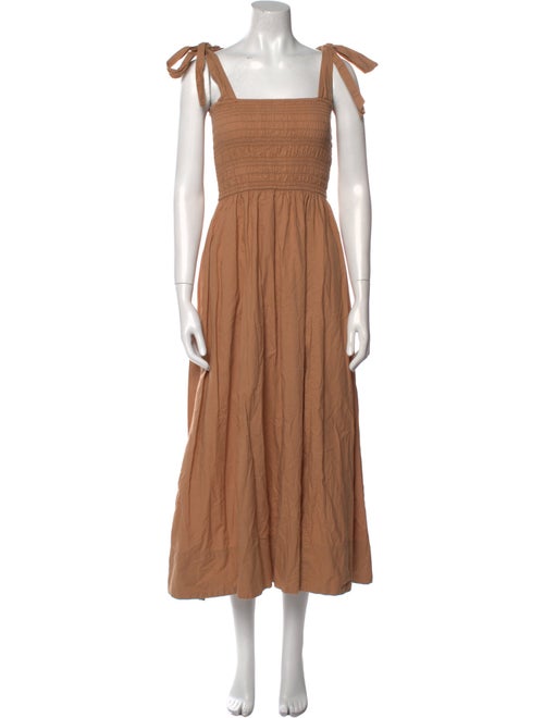 DÔEN Square Neckline Midi Length Dress