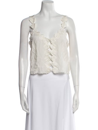 DÔEN Silk V-Neck Crop Top