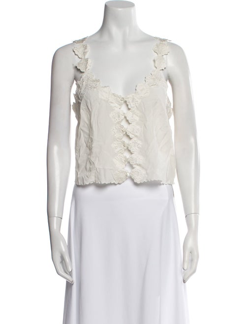 DÔEN Silk V-Neck Crop Top