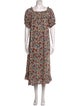 DÔEN Floral Print Midi Length Dress