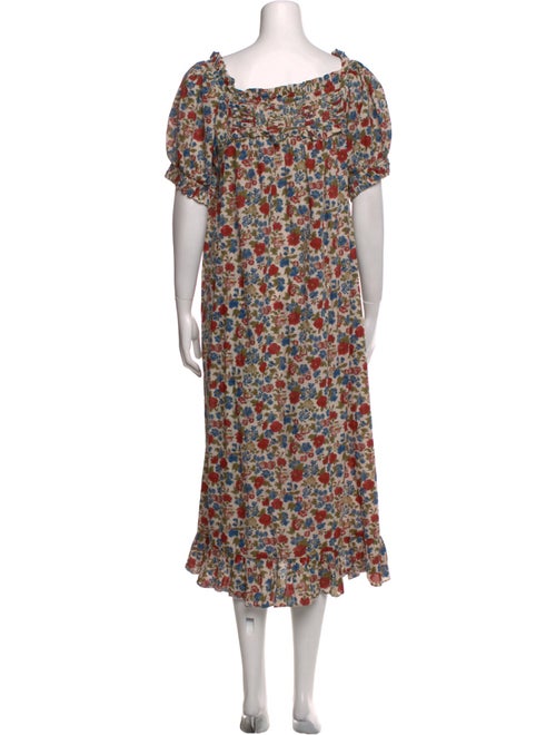 DÔEN Floral Print Midi Length Dress