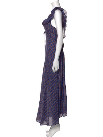 DÔEN Plaid Print Long Dress