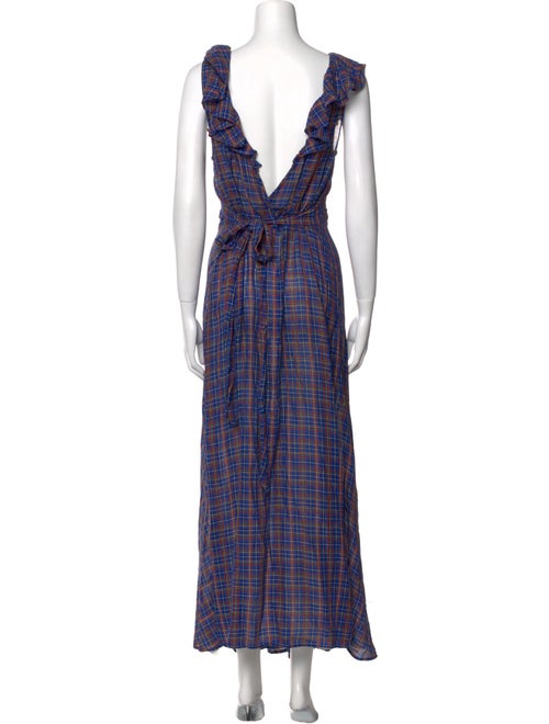 DÔEN Plaid Print Long Dress