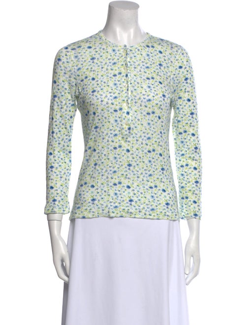 DÔEN Floral Print Crew Neck Top