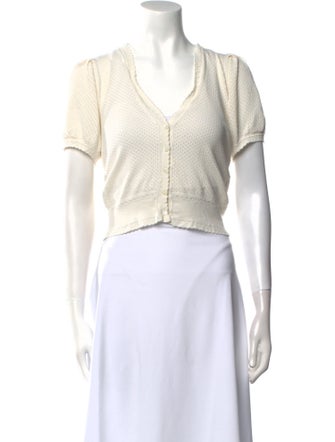 DÔEN V-Neck Short Sleeve Crop Top