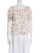 DÔEN Floral Print Square Neckline Blouse