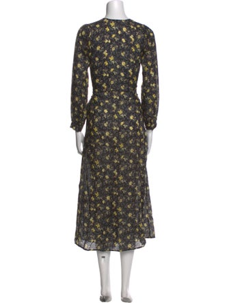 DÔEN Floral Print Midi Length Dress