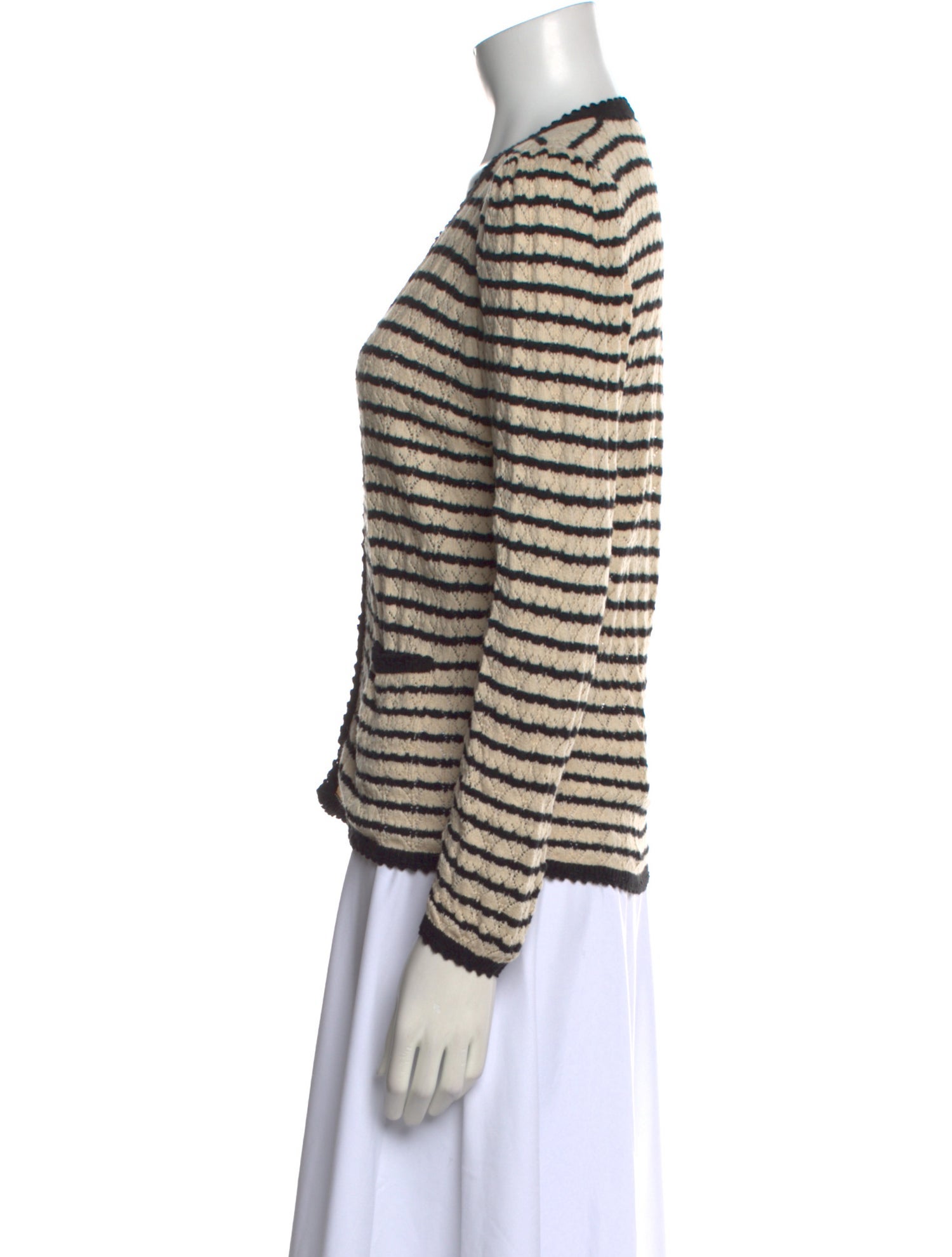 DÔEN Striped V-Neck Sweater