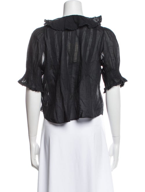 DÔEN V-Neck Short Sleeve Crop Top