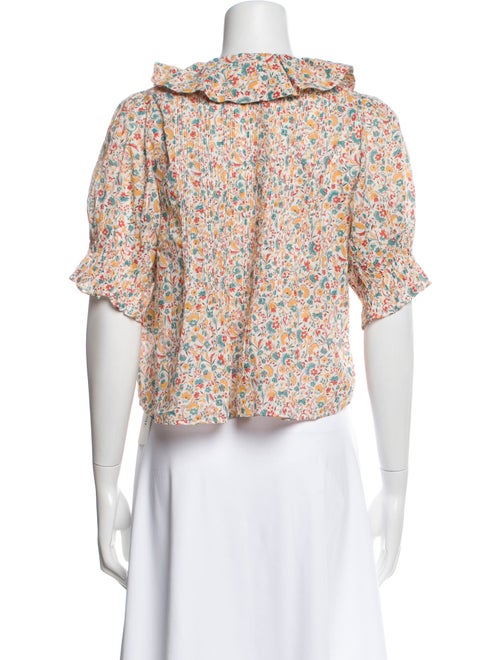 DÔEN Floral Print V-Neck Crop Top