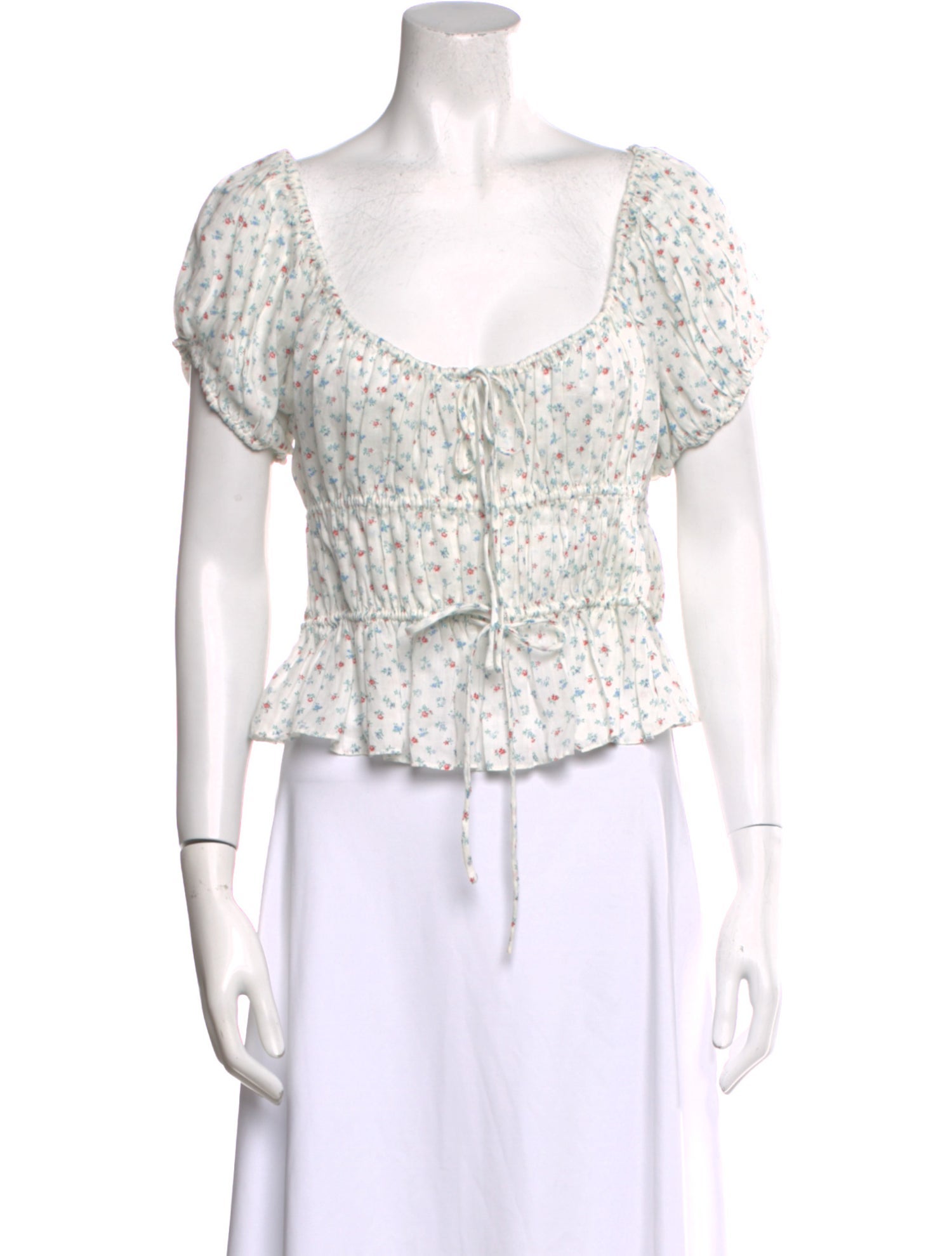 DÔEN Floral Print Scoop Neck Crop Top w/ Tags
