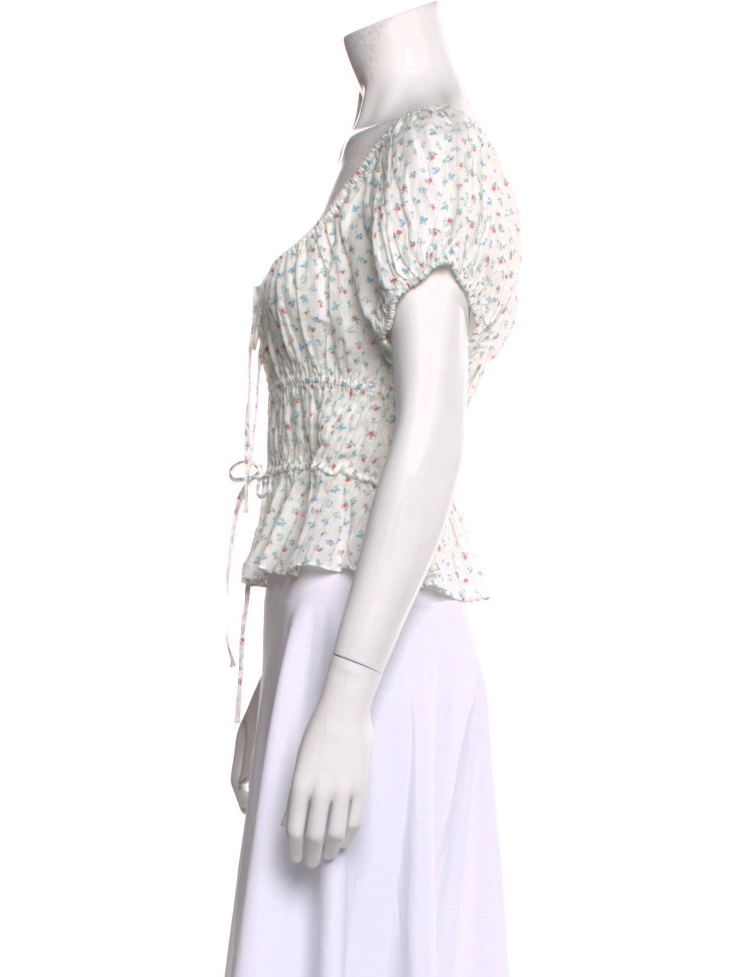 DÔEN Floral Print Scoop Neck Crop Top w/ Tags