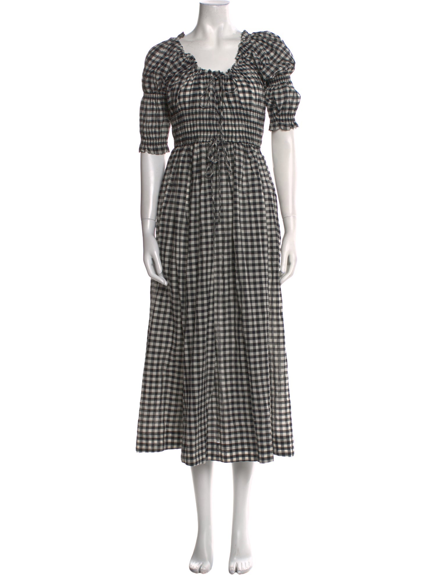 DÔEN Plaid Print Long Dress