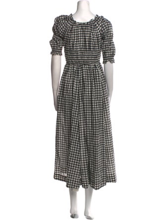 DÔEN Plaid Print Long Dress