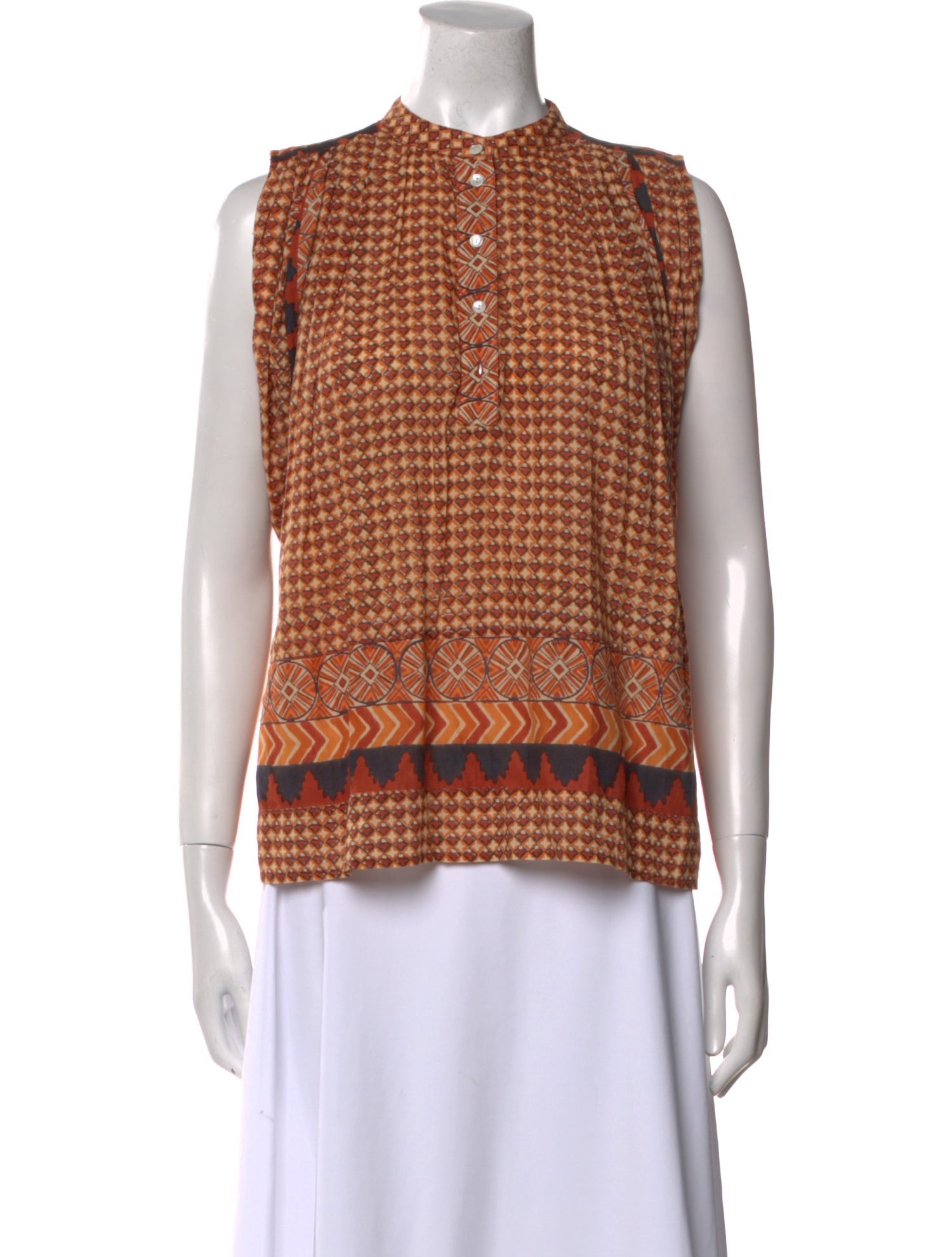 DÔEN Printed Crew Neck Top