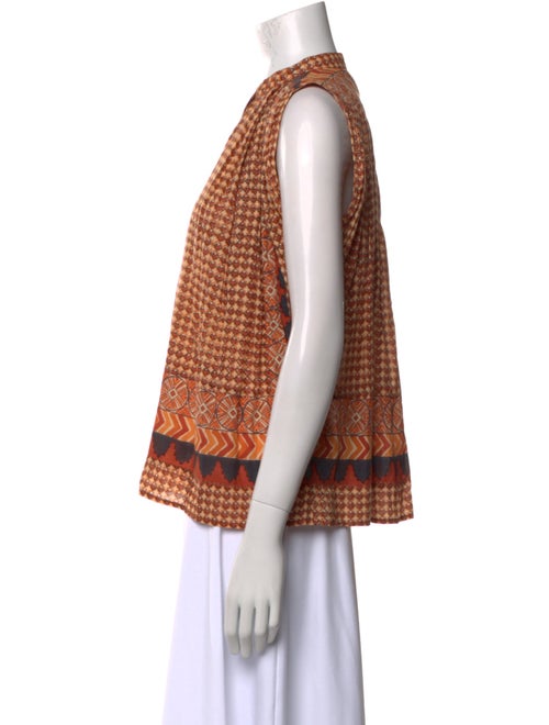 DÔEN Printed Crew Neck Top