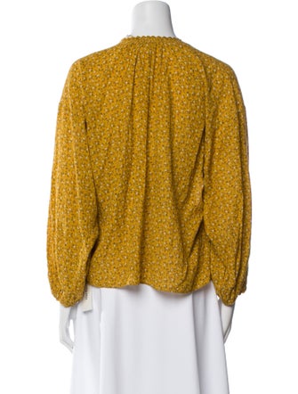 DÔEN Printed Crew Neck Blouse
