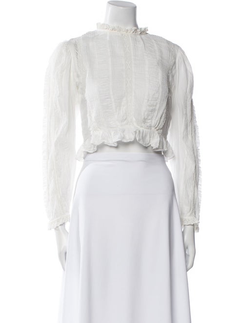 DÔEN Mock Neck Three-Quarter Sleeve Crop Top