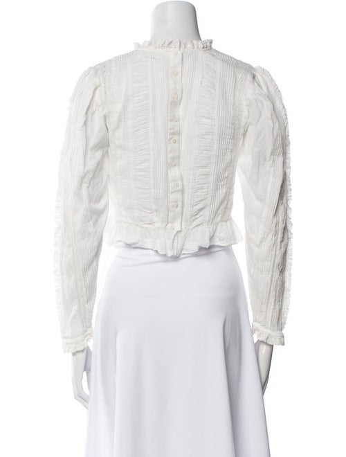 DÔEN Mock Neck Three-Quarter Sleeve Crop Top