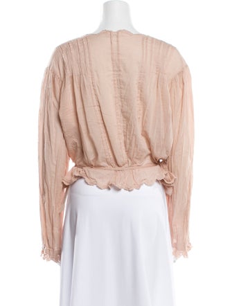 DÔEN V-Neck Long Sleeve Blouse