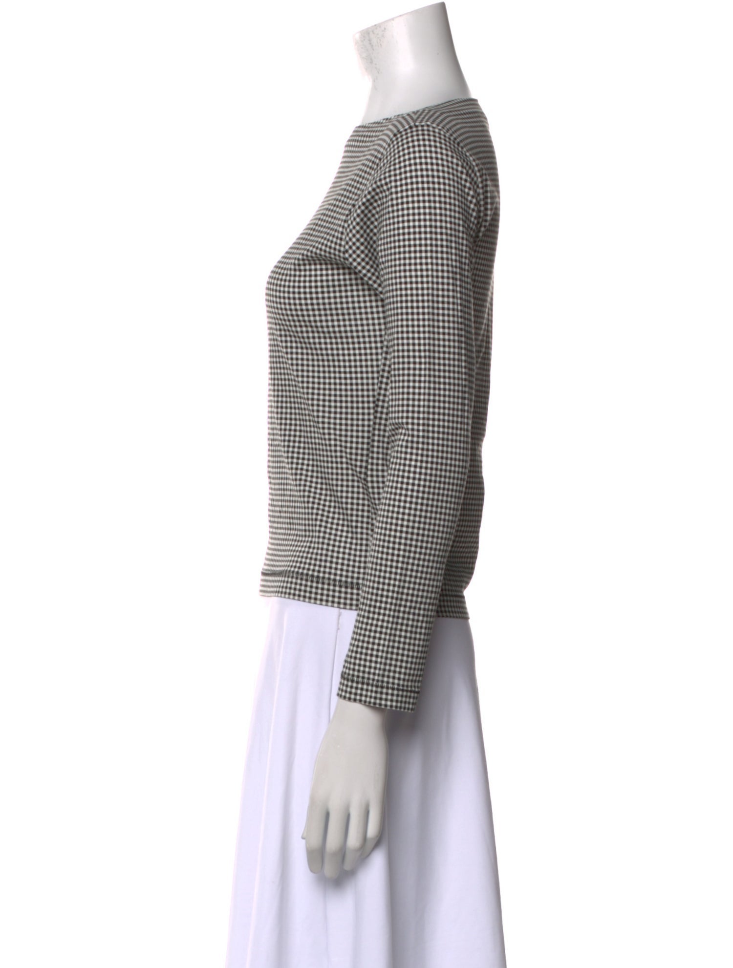 DÔEN Plaid Print Bateau Neckline Crop Top w/ Tags