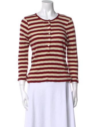DÔEN Striped Crew Neck Top