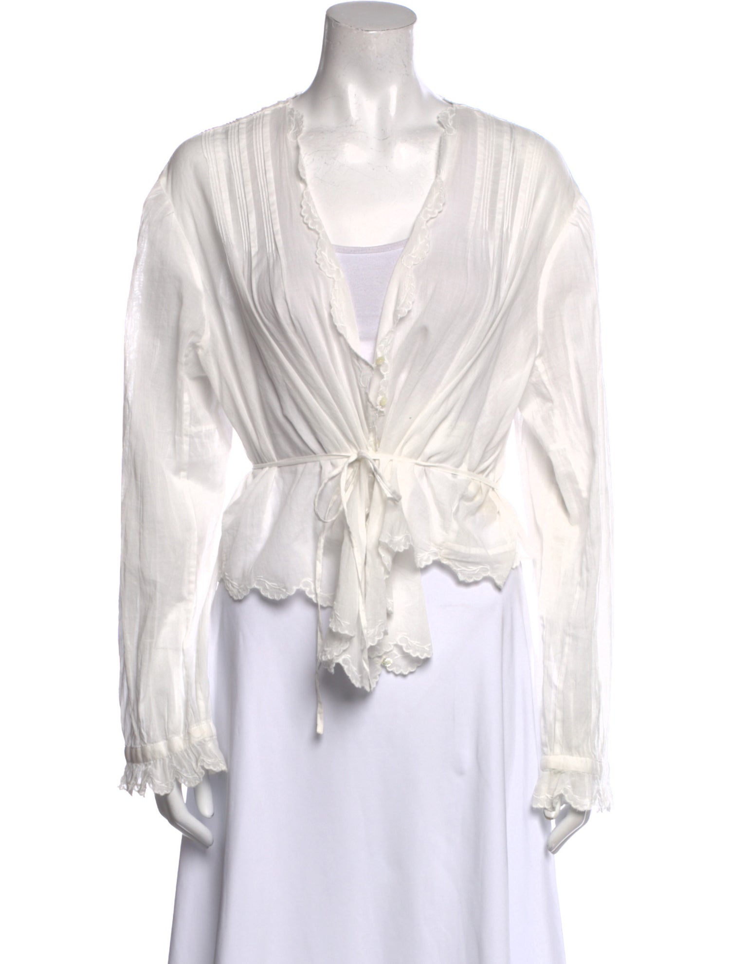 DÔEN V-Neck Long Sleeve Blouse