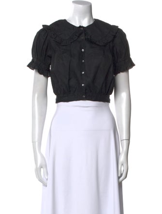 DÔEN Crew Neck Short Sleeve Crop Top