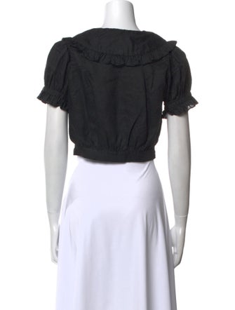 DÔEN Crew Neck Short Sleeve Crop Top