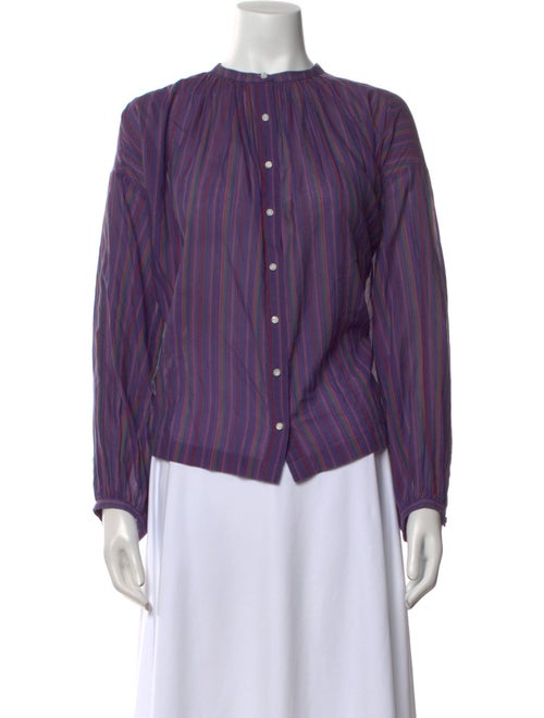 DÔEN Striped Crew Neck Blouse