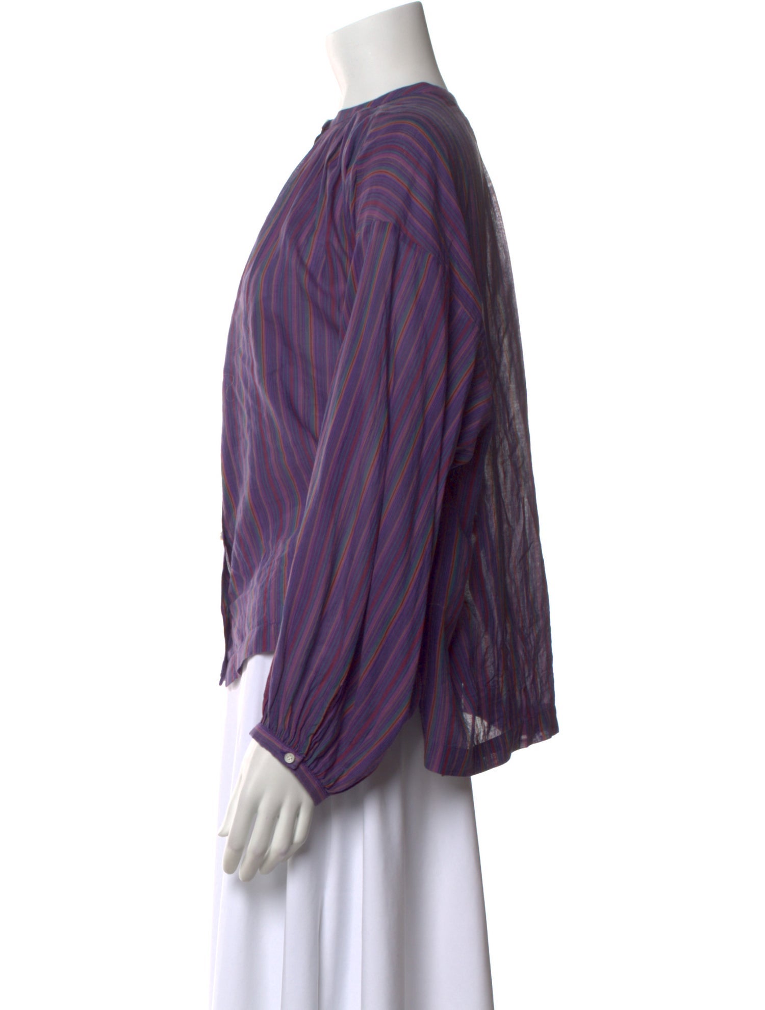 DÔEN Striped Crew Neck Blouse