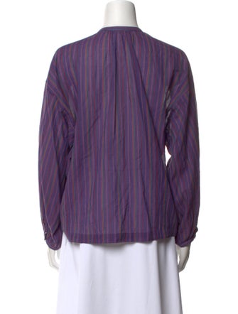 DÔEN Striped Crew Neck Blouse