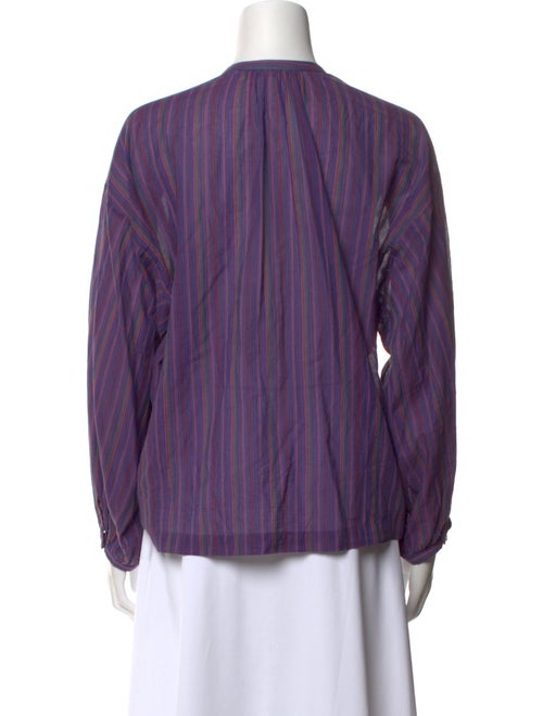 DÔEN Striped Crew Neck Blouse