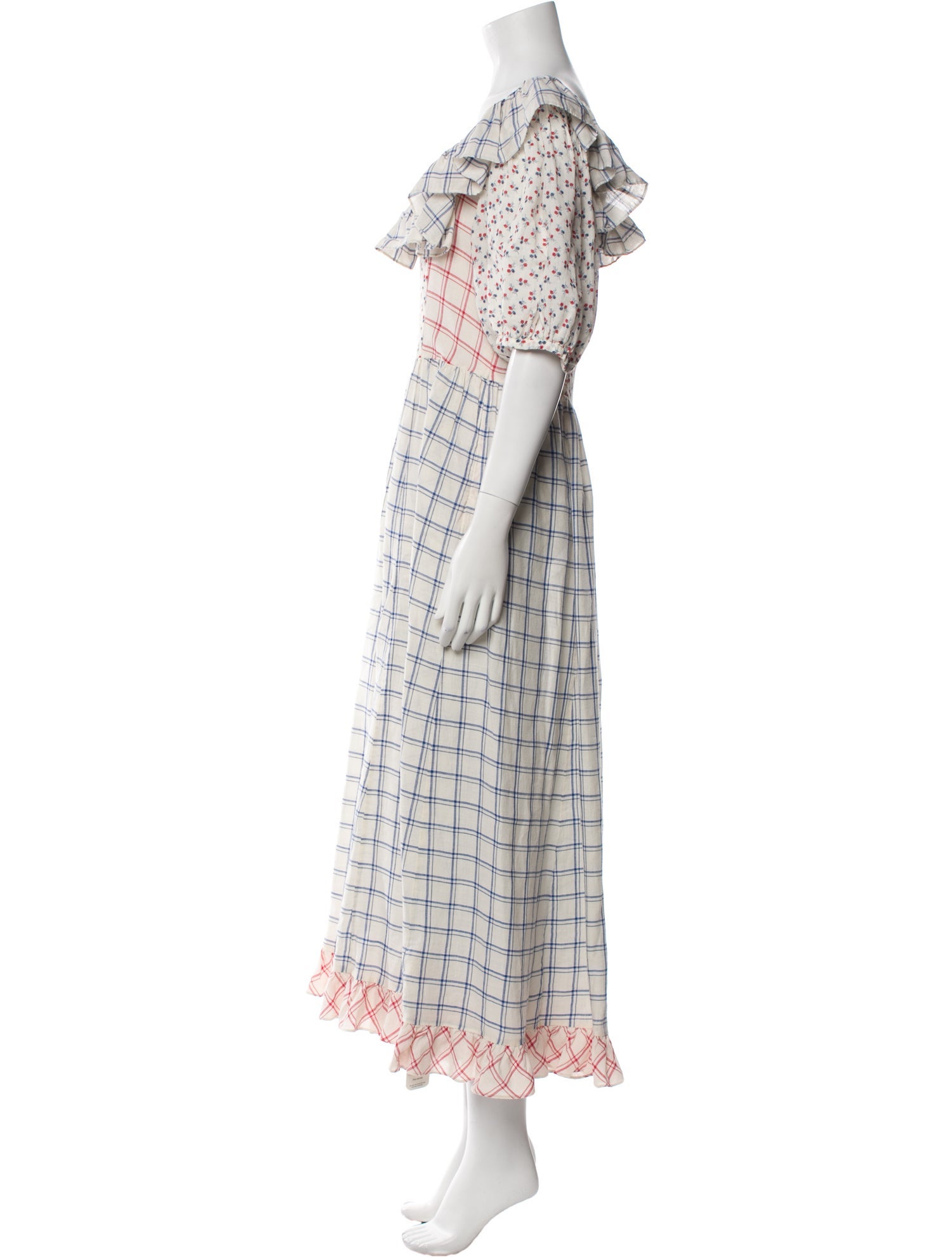 DÔEN Plaid Print Long Dress