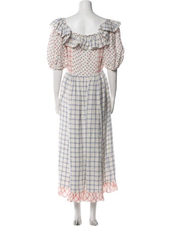 DÔEN Plaid Print Long Dress